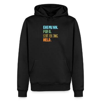 Ehemann Papa Schützenkönig Lustiger Schützenfest - Männer Premium Bio Hoodie - Schwarz - Vorne - Nico (187cm)