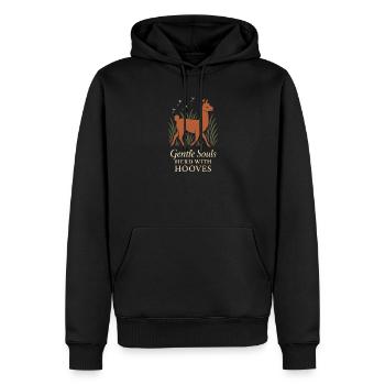 Cottagecore Lama Esthétique Mignon Animal de la Ferme - Sweat à capuche Premium bio Homme - noir - Devant - Nico (187cm)