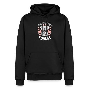 Koala Spruch Mädchen Lustiges Koala Geschenk - Männer Premium Bio Hoodie - Schwarz - Vorne - Nico (187cm)