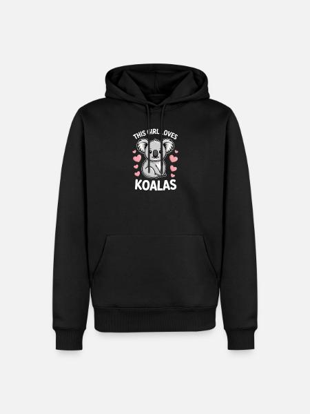 Koala Spruch Mädchen Lustiges Koala Geschenk - Männer Premium Bio Hoodie - Schwarz