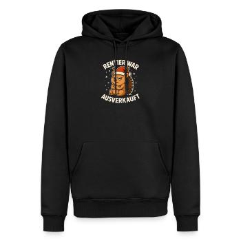 Weihnachten Spruch Humor Igel Lustig Rentier - Männer Premium Bio Hoodie - Schwarz - Vorne - Nico (187cm)