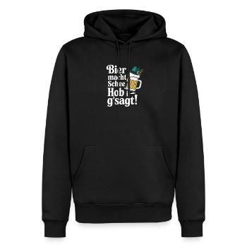 Bier macht Schee Hob i g'sagt! - Männer Premium Bio Hoodie - Schwarz - Vorne - Nico (187cm)
