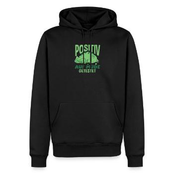 Testé positif pour l’humour de Dino fatigué - Sweat à capuche Premium bio Homme - noir - Devant - Nico (187cm)