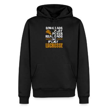 De vrais papas jouent à la crosse Drôle Sports Père Humour - Sweat à capuche Premium bio Homme - noir - Devant - Nico (187cm)