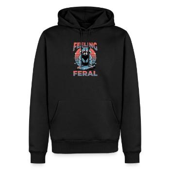 Funny Raccoon - Männer Premium Bio Hoodie - Schwarz - Vorne - Nico (187cm)
