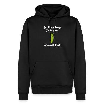 haricot vert - Sweat à capuche Premium bio Homme - noir - Devant - Nico (187cm)