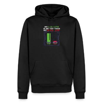 Mon ratio K/D est meilleur que celui de mon joueur de la vie sociale - Sweat à capuche Premium bio Homme - noir - Devant - Nico (187cm)