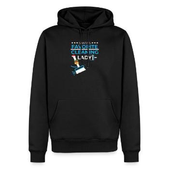 La femme de ménage préférée du Père Noël - Sweat à capuche Premium bio Homme - noir - Devant - Nico (187cm)