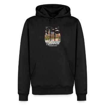 Nashville Tennessee - Männer Premium Bio Hoodie - Schwarz - Vorne - Nico (187cm)