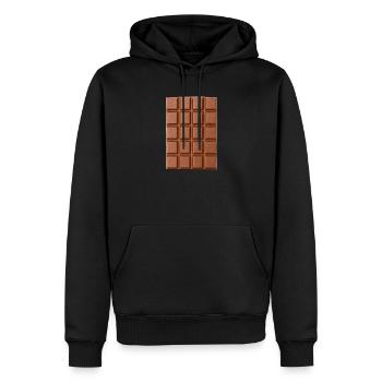 Schokolade - Männer Premium Bio Hoodie - Schwarz - Vorne - Nico (187cm)