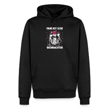 Weihnachtsmann Pandabär Weihnachtszeit Weihnachts - Männer Premium Bio Hoodie - Schwarz - Vorne - Nico (187cm)