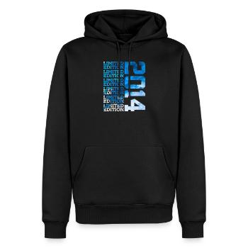 LIMITED EDITION 2014 12 JAHRE 12. GEBURTSTAG - Männer Premium Bio Hoodie - Schwarz - Vorne - Nico (187cm)