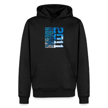 LIMITED EDITION 2011 15 JAHRE 15. GEBURTSTAG - Männer Premium Bio Hoodie - Schwarz - Vorne - Nico (187cm)