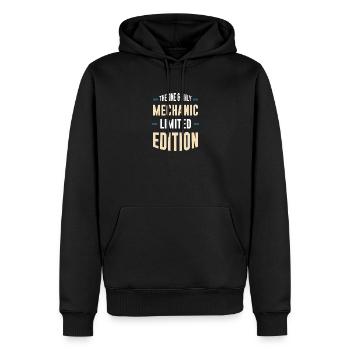 Mechanic Limited Edition – Die Einzige - Männer Premium Bio Hoodie - Schwarz - Vorne - Nico (187cm)