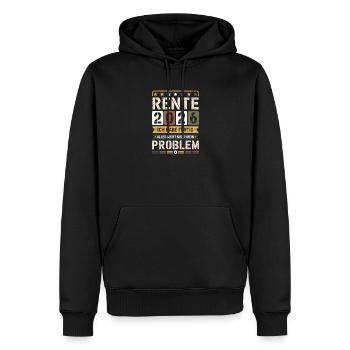 Pension 2026 J’en ai fini - Sweat à capuche Premium bio Homme - noir - Devant - Nico (187cm)