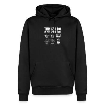 Choses que je fais pendant mon temps libre Conduire Voitures de rêve - Sweat à capuche Premium bio Homme - noir - Devant - Nico (187cm)