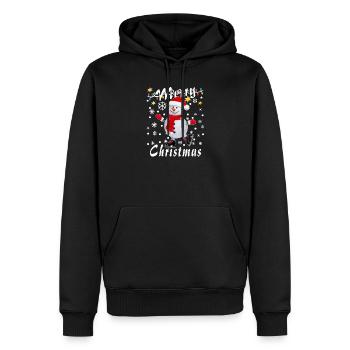 Bonhomme de neige Joyeux Noël - Sweat à capuche Premium bio Homme - noir - Devant - Nico (187cm)