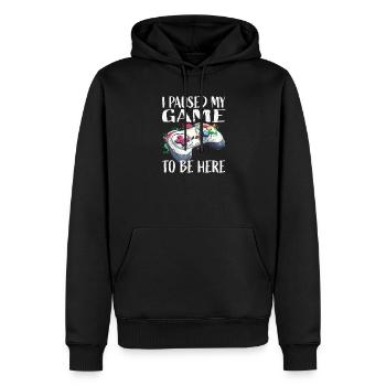I paused my game controller - Men’s Premium Organic Hoodie - black - Front - Nico (187cm)