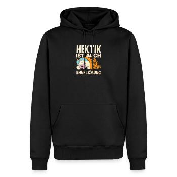 Lustiges Einhorn Keine Motivation Spruch - Männer Premium Bio Hoodie - Schwarz - Vorne - Nico (187cm)