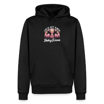 Hobby Horsing Steckenpferd - Männer Premium Bio Hoodie - Schwarz - Vorne - Nico (187cm)