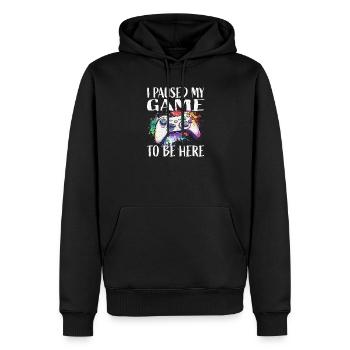 Ich pausierte mein Spiel – farbiges Gamepad - Männer Premium Bio Hoodie - Schwarz - Vorne - Nico (187cm)