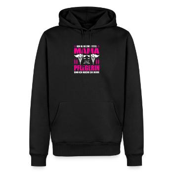 Maman et aidante - Sweat à capuche Premium bio Homme - noir - Devant - Nico (187cm)