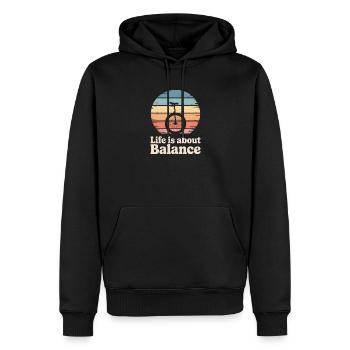Einrad - Männer Premium Bio Hoodie - Schwarz - Vorne - Nico (187cm)