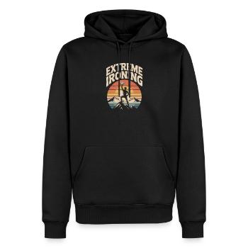 Extreme Ironing Mountaineering - Men’s Premium Organic Hoodie - black - Front - Nico (187cm)