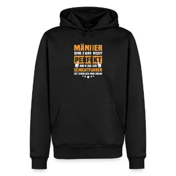 Expressions drôles du chef de service - Sweat à capuche Premium bio Homme - noir - Devant - Nico (187cm)