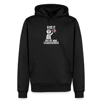 Here you fell down something sarcastic - Men’s Premium Organic Hoodie - black - Front - Nico (187cm)