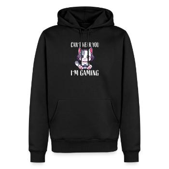 Gaming-Katze Kopfhörer - Männer Premium Bio Hoodie - Schwarz - Vorne - Nico (187cm)