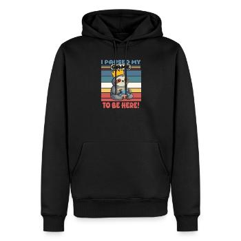 I paused my game to be here - Men’s Premium Organic Hoodie - black - Front - Nico (187cm)