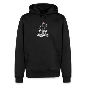 Capybara Anniversaire Cappy Anniversaire Drôle de capy - Sweat à capuche Premium bio Homme - noir - Devant - Nico (187cm)