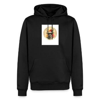 Reindeer Deer Antlers Reindeer Vintage Christmas - Men’s Premium Organic Hoodie - black - Front - Nico (187cm)