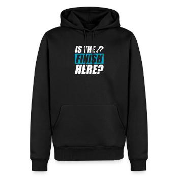 La fin est-elle là ? Coureur de course drôle - Sweat à capuche Premium bio Homme - noir - Devant - Nico (187cm)