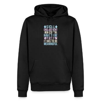 Citation d’un travailleur social doit avoir un sens social - Sweat à capuche Premium bio Homme - noir - Devant - Nico (187cm)
