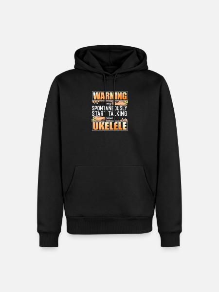 Hawaiian Ukulele Uke Warning May - Men’s Premium Organic Hoodie - black