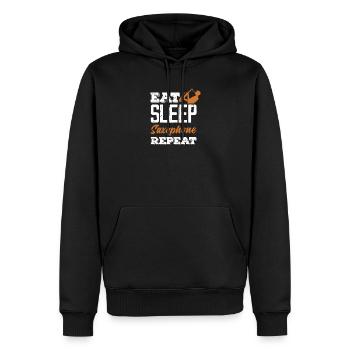 Membre du groupe de répétition du saxophone Eat Sleep Jazz - Sweat à capuche Premium bio Homme - noir - Devant - Nico (187cm)