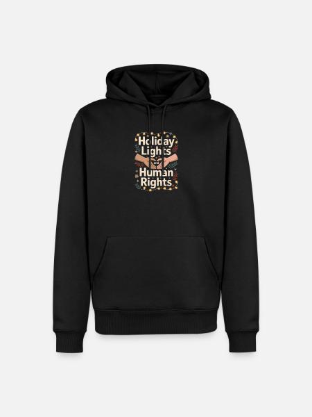 Holiday Lights and Human Rights - Men’s Premium Organic Hoodie - black