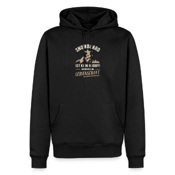 Snowboard | Kein Hobby sondern Leidenschaft - Männer Premium Bio Hoodie - Schwarz - Vorne - Nico (187cm)