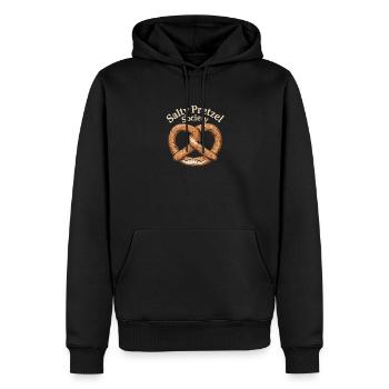 Brezel - Männer Premium Bio Hoodie - Schwarz - Vorne - Nico (187cm)