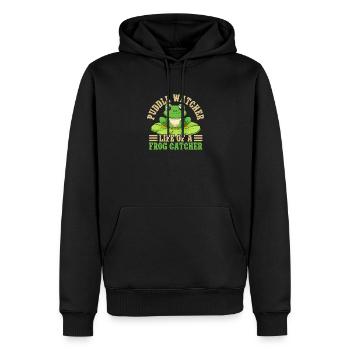Frog Catcher Puddle Watcher Frog - Männer Premium Bio Hoodie - Schwarz - Vorne - Nico (187cm)
