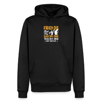 Freunde Spielen Zusammen Saxophon Lustiger - Männer Premium Bio Hoodie - Schwarz - Vorne - Nico (187cm)