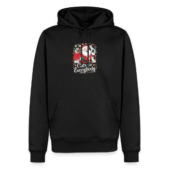  Katzen Für Alle Weihnachtliches Motiv Mit Santa - Männer Premium Bio Hoodie - Schwarz - Vorne - Nico (187cm)