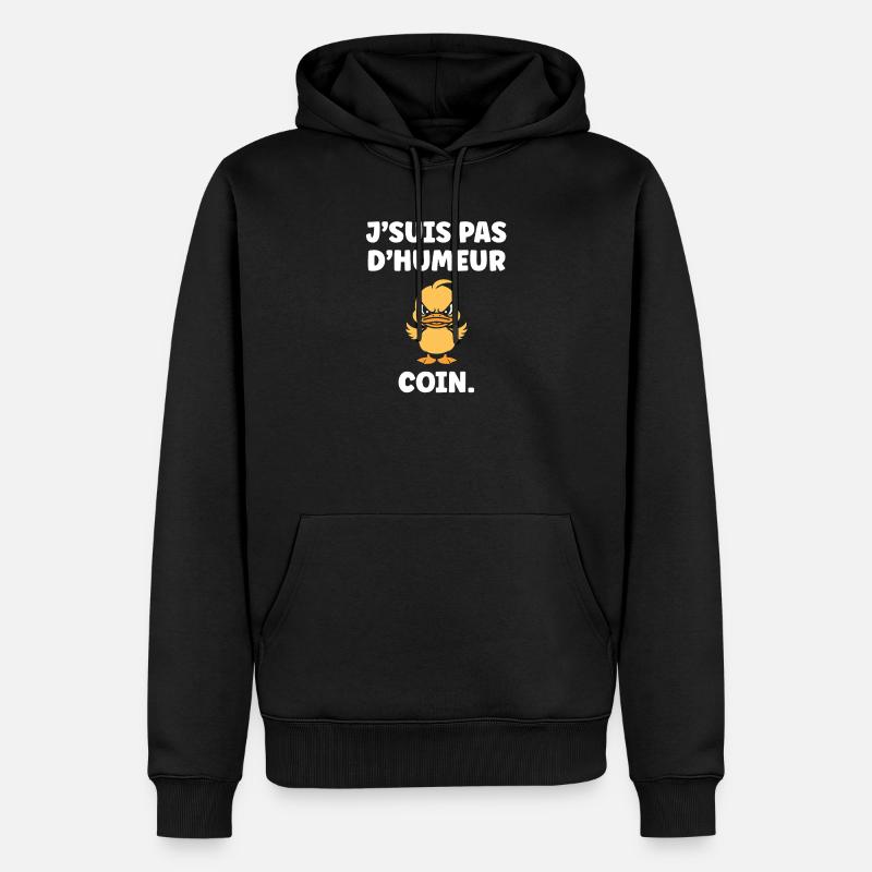 Grumpy Duck MÜNZ - Männer Premium Bio Hoodie - Schwarz