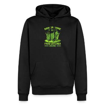 Frog Catcher Rain Or Shine I´m A Divine Frog - Männer Premium Bio Hoodie - Schwarz - Vorne - Nico (187cm)