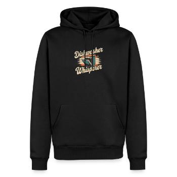 Humour domestique - Chuchoteur de lave-vaisselle - Sweat à capuche Premium bio Homme - noir - Devant - Nico (187cm)