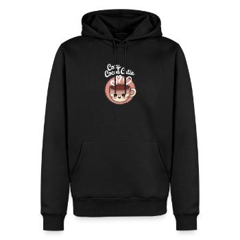 Cocoa Mignon Douillet - Sweat à capuche Premium bio Homme - noir - Devant - Nico (187cm)