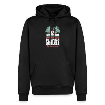 Hawaiian Ukulele Uke I Paused - Männer Premium Bio Hoodie - Schwarz - Vorne - Nico (187cm)