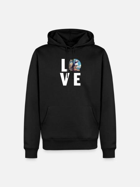 Puffin Papageientaucher - Men’s Premium Organic Hoodie - black